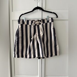 Like new Zara Home Men’s Navy & Beige Vertical Stripe Swim Trunks – Size S